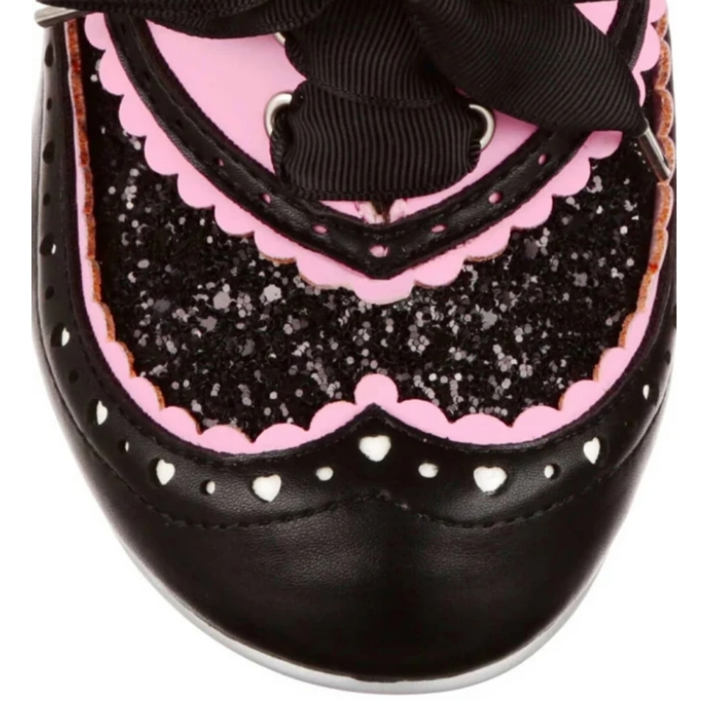 New Glitter Black JAZZ CAT IRREGULAR CHOICE heels, size 10.5, 41 - Picture 10 of 11
